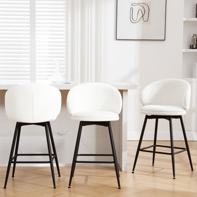 26" Swivel Upholstered Counter Height Bar Stools