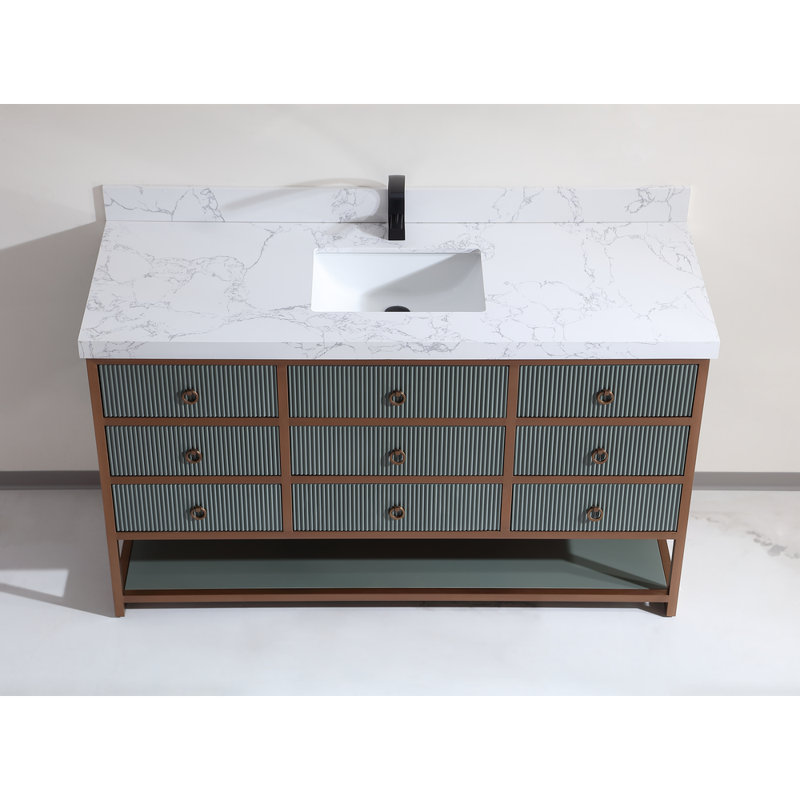 60" Freestanding Standard Bathroom Vanity with Top