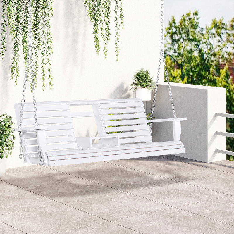 Balancelle de patio en bois 3 places Outsunny