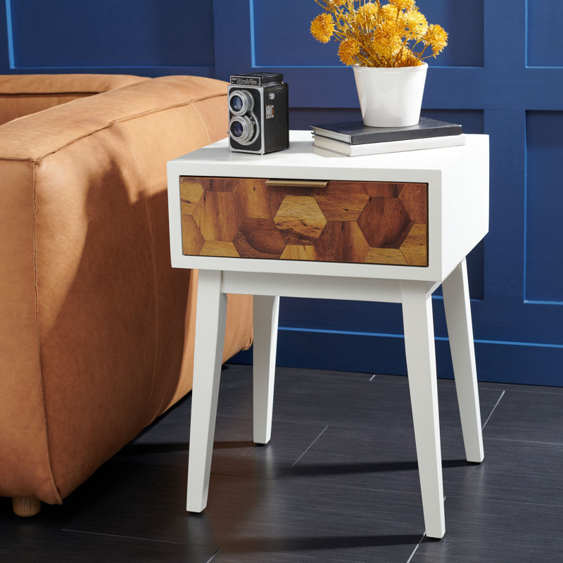 Table de bout avec rangement Unseli, Blanc