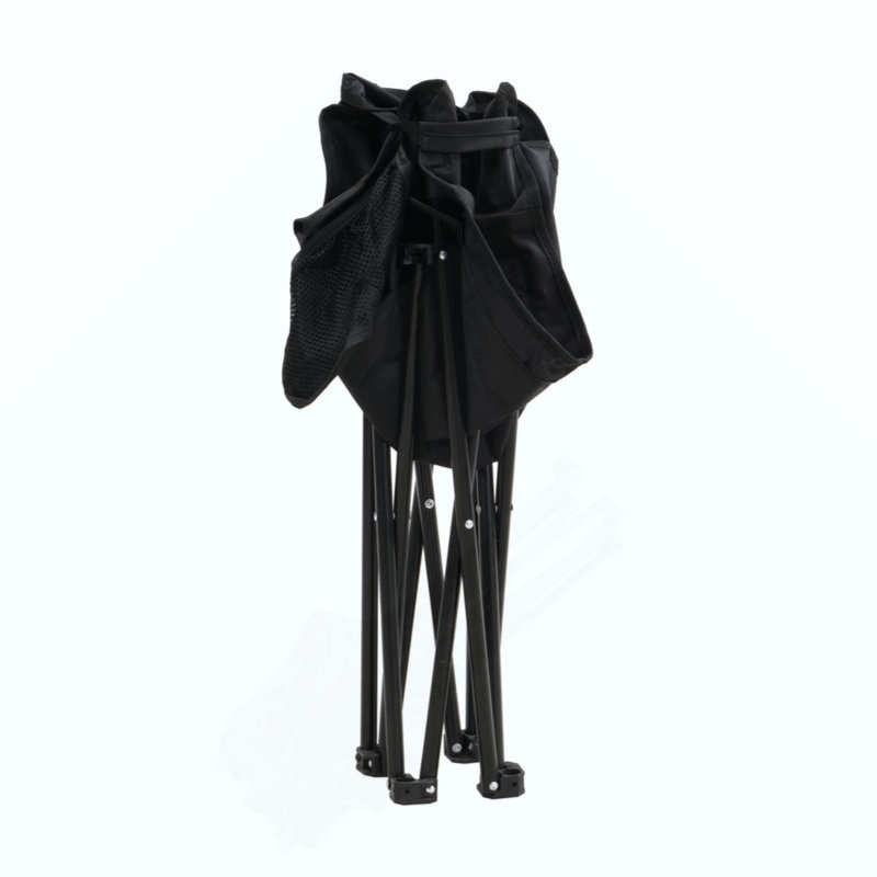 2 chaises de camping d'extérieur pliables / portatives, sac de transport, Noir