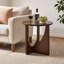 Table de bout Mid-Century moderne en bois de noyer avec base sculpturale
