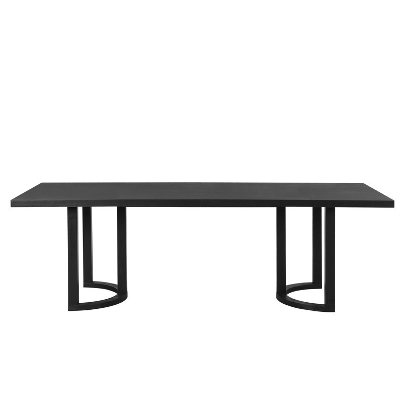 Harlan Rectangular Dining Table, Black, 30" H x 95" L x 39" W