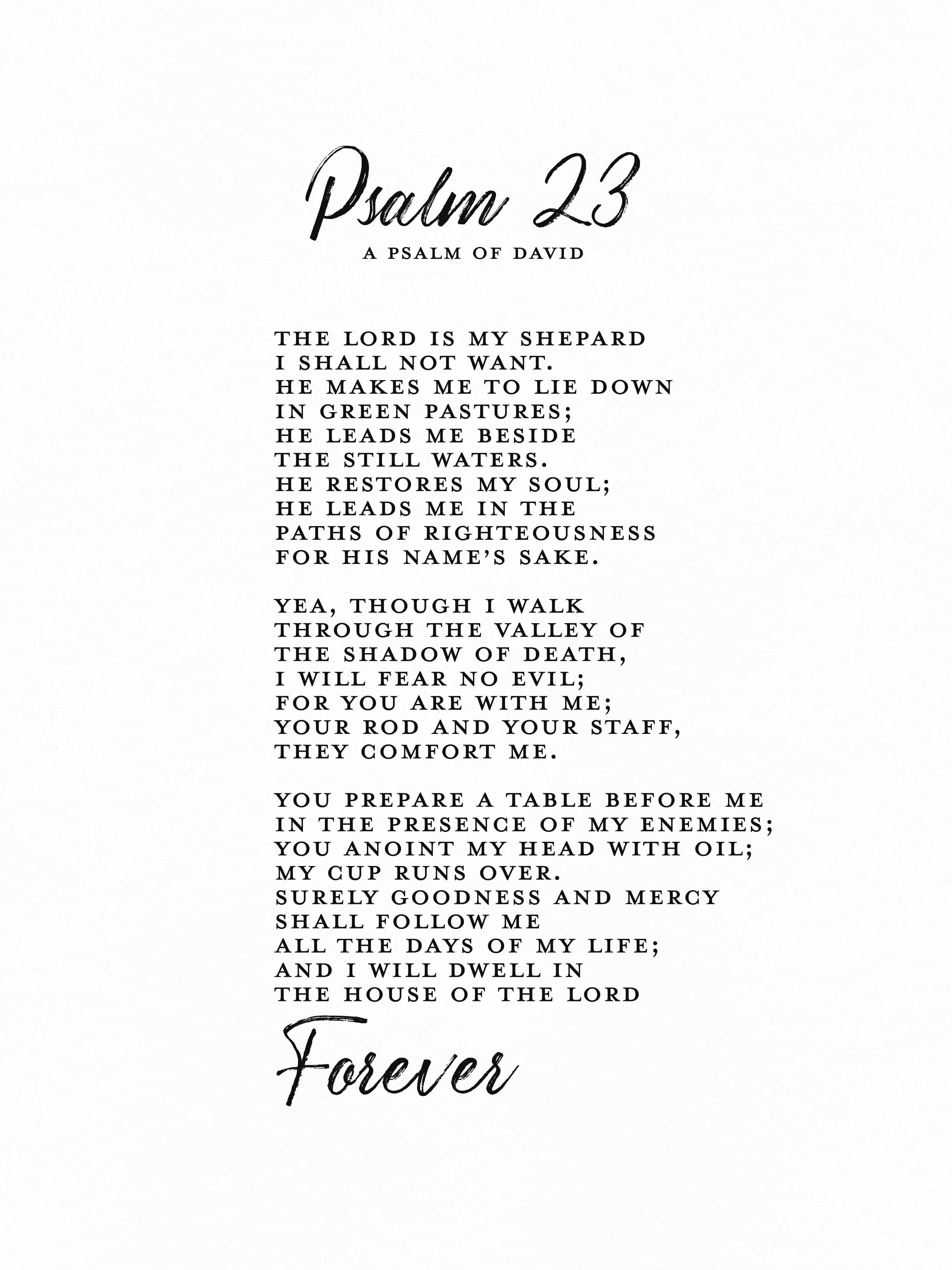 Free Psalm 23 ESV Printable Uplift Your Soul Printables For Everyone