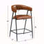 Counter Stools Set Of 2, Pu Upholstered Counter Stools With Iron Frame, Backrest, Footrest, Arm Counter Stools For Home Bar, Kitchen Counter