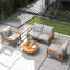 Zephyra 4 Piece Solid Acacia Wood Patio Set With Cushions