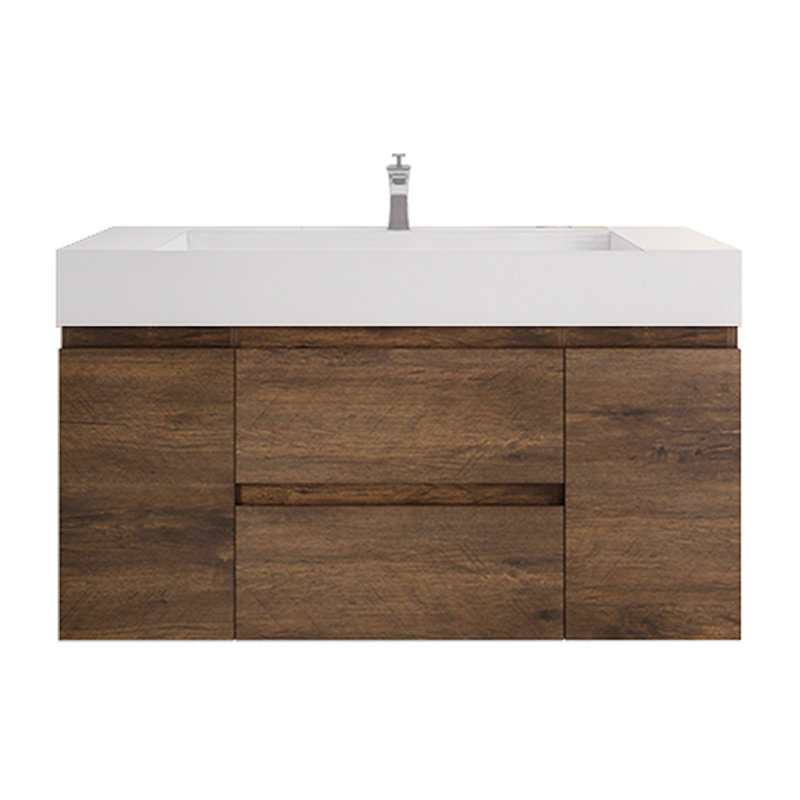 Babajide Bathroom Vanity with Acrylic Top, Rosewood