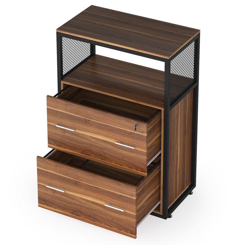 Espinal 23.622'' Wide 2 -Drawer File Cabinet, Walnut