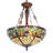 Antique Style 20" Wide Stained Glass Inverted Ceiling Pendant