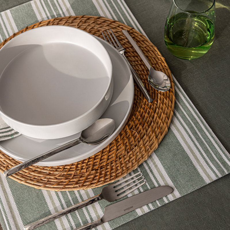over&back Stackable Semi Hand-Finished Stoneware Dinner Bowls, Set of 4, White