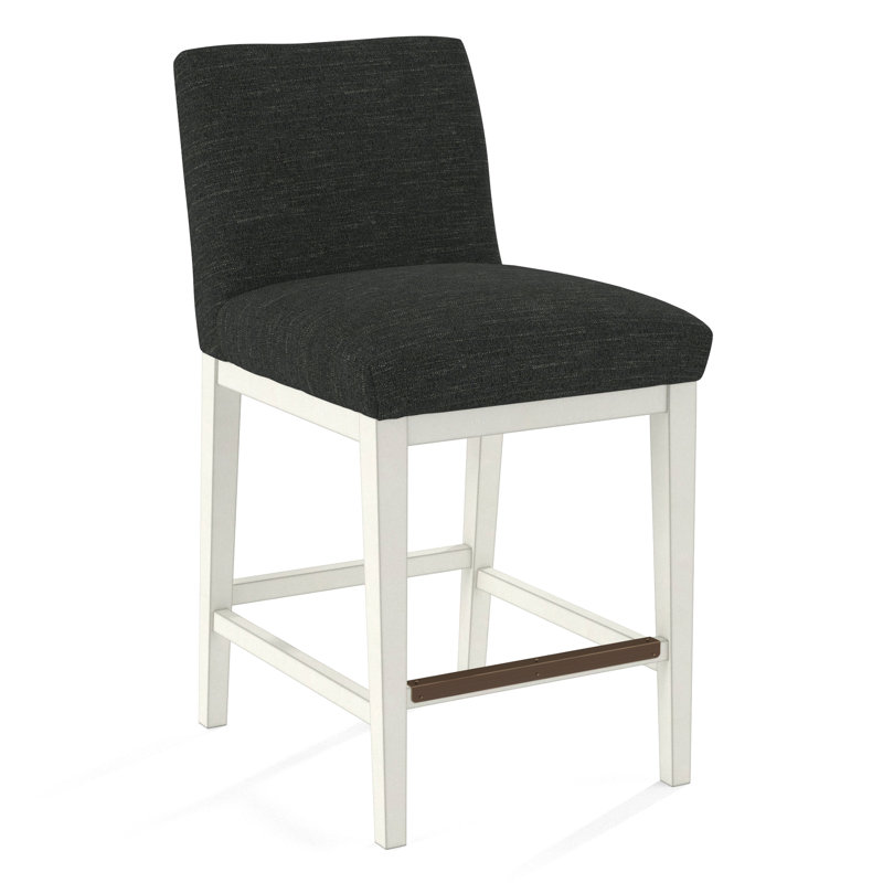Upholstered Stool, Evolution Silver Fox, White