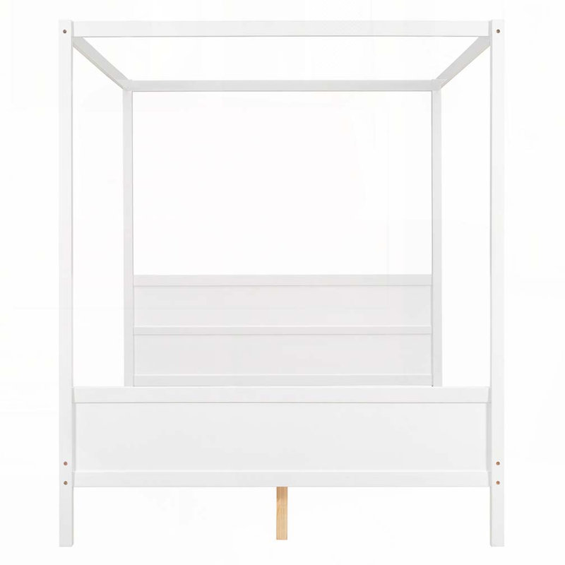 Lit plateforme à baldaquin en bois, Blanc