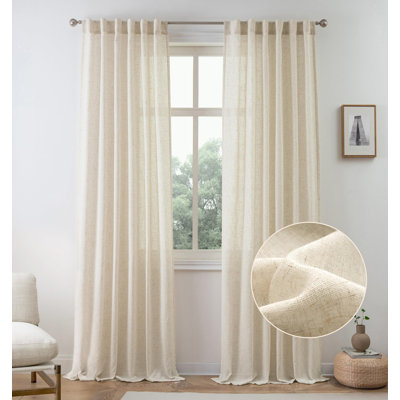 Janie Rod Pocket Semi-Sheer Curtain Panel Pair