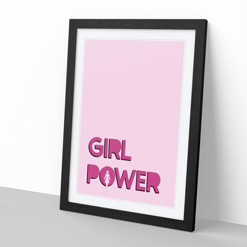 Power - Picture Frame Typography, 36cm H x 27cm W x 2cm D, Black Framed