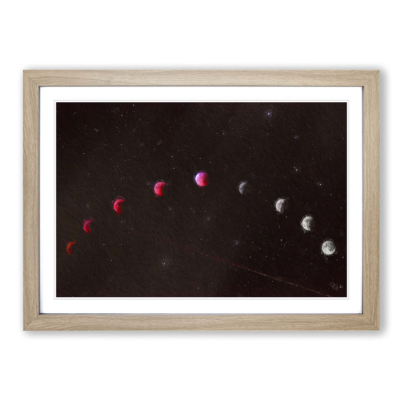 Lunar Eclipse - Picture Frame Painting Print, Oak Framed, 36cm H x 48cm W x 2cm D