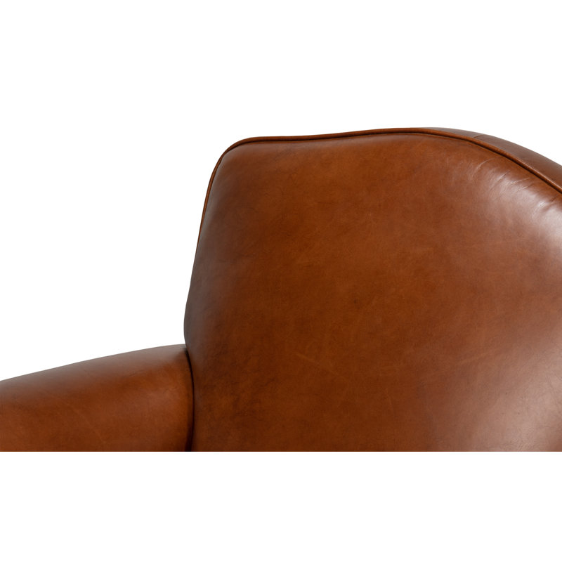 Elite Swivel Armchair, Dark Brown Genuine Leather