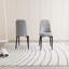 2 pièces de chaises de cuisine en cuir PU gris, avec une apparence élégante et des pieds en métal noir pour deux coussins confortables, des pieds, un look élégant gris