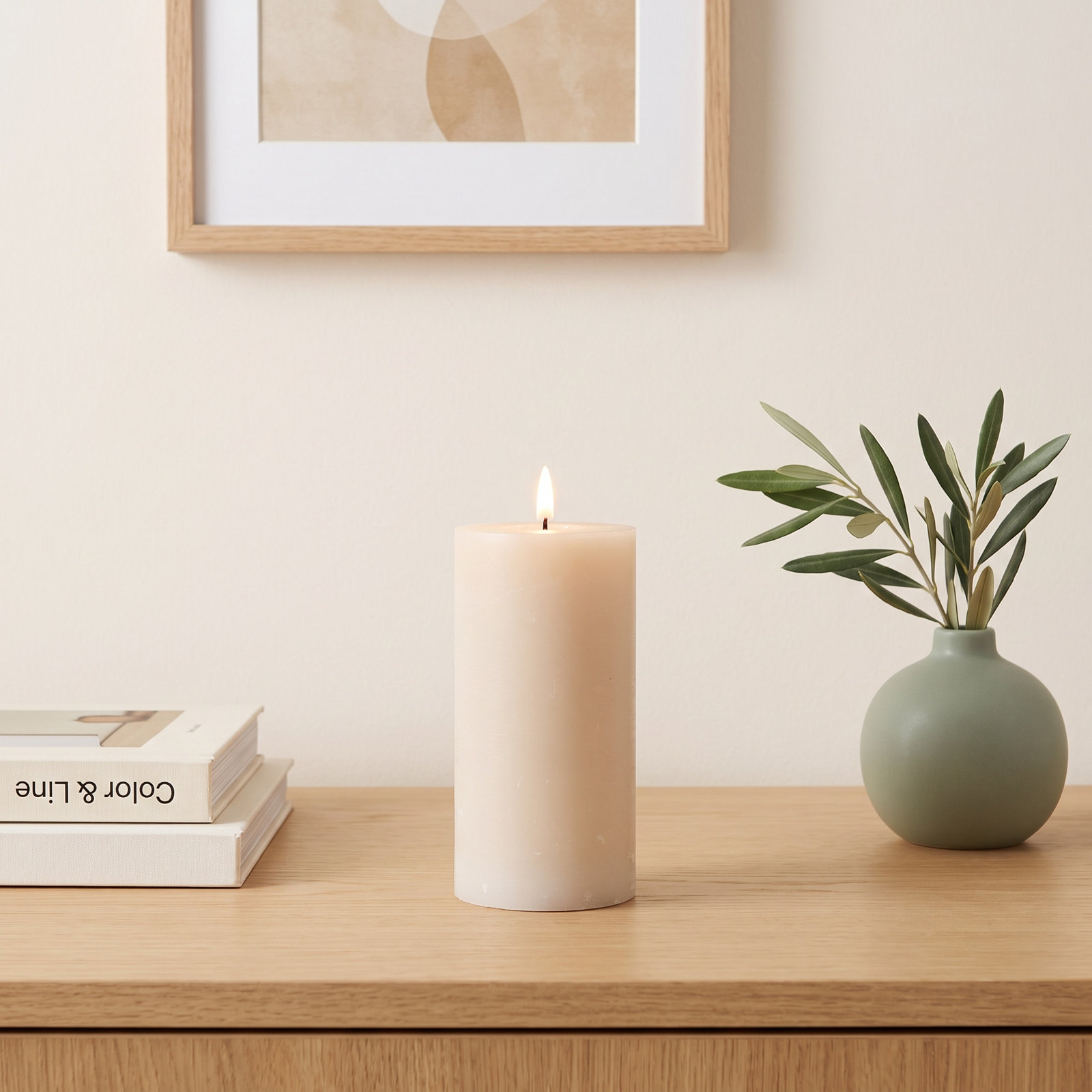 Flameless Pillar Candle, Pink