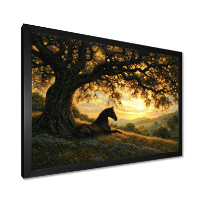 Horse And The Oak Tree IV - horse Wall Art for Living Room