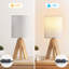 Ensemble de 2 lampes de table en bois modernes avec interrupteur à bascule, lampe de table de chevet à base en bois naturel pour le salon, douille E26 (sans ampoule incluse)