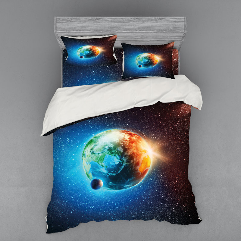 Earth Modern & Contemporary Duvet Cover, Queen Duvet Cover + 3 Additional Pieces