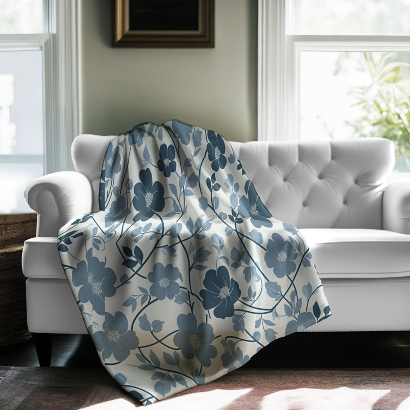 Subtil charme floral - couverture Sherpa de qualité supérieure 1 pièce, Lit simple