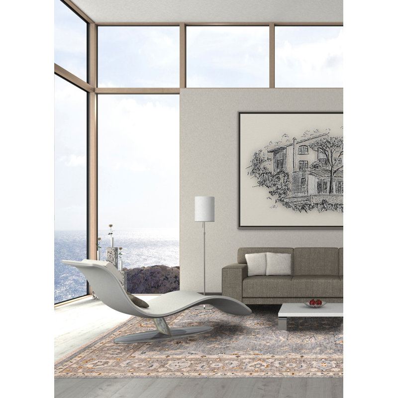 Tapis bleu moderne en denim Oushak 8 pi 1 po x 9 pi 11 po