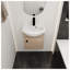 Meuble-lavabo mural 18 po avec lavabo en céramique chêne clair