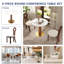 3-Piece Modern Round Sintered Stone Dining Table Set With 2 Boucle Fabric Chairs-611750389