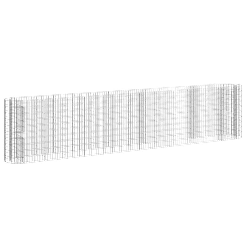 Dakota Fields Gabion Raised Bed Galvanised Iron , 100cm H x 470cm W x 50cm D