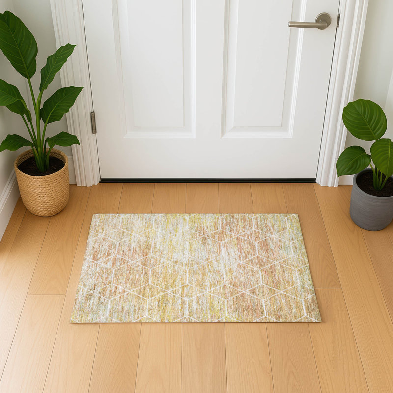 Premium Machine Washable Lubbers AMF1724 Geometric Rug, Rectangle 1'8" x 2'6"