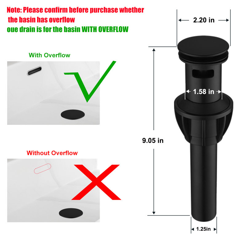 Robinet de lavabo CALBASE Carré noir mat, robinet monotrou à poignée unique avec bonde escamotable et tuyaux d'alimentation