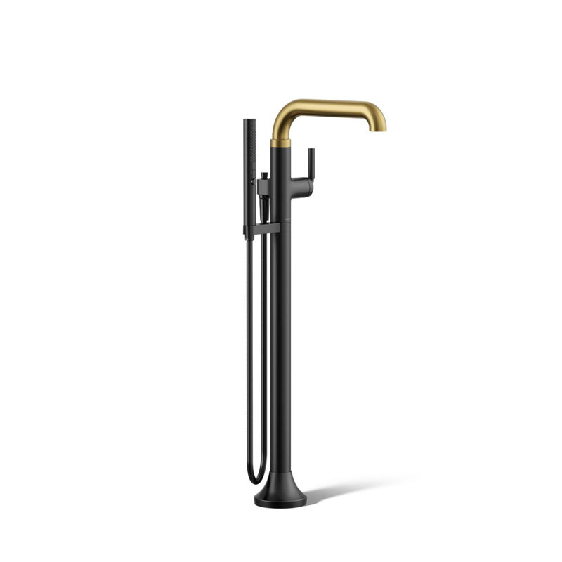 Robinet de baignoire à pattes Tone, Noir mat / laiton moderne