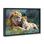 «Lion's Embrace Portrait», toile flottante encadrée dorée par Leon Devenice