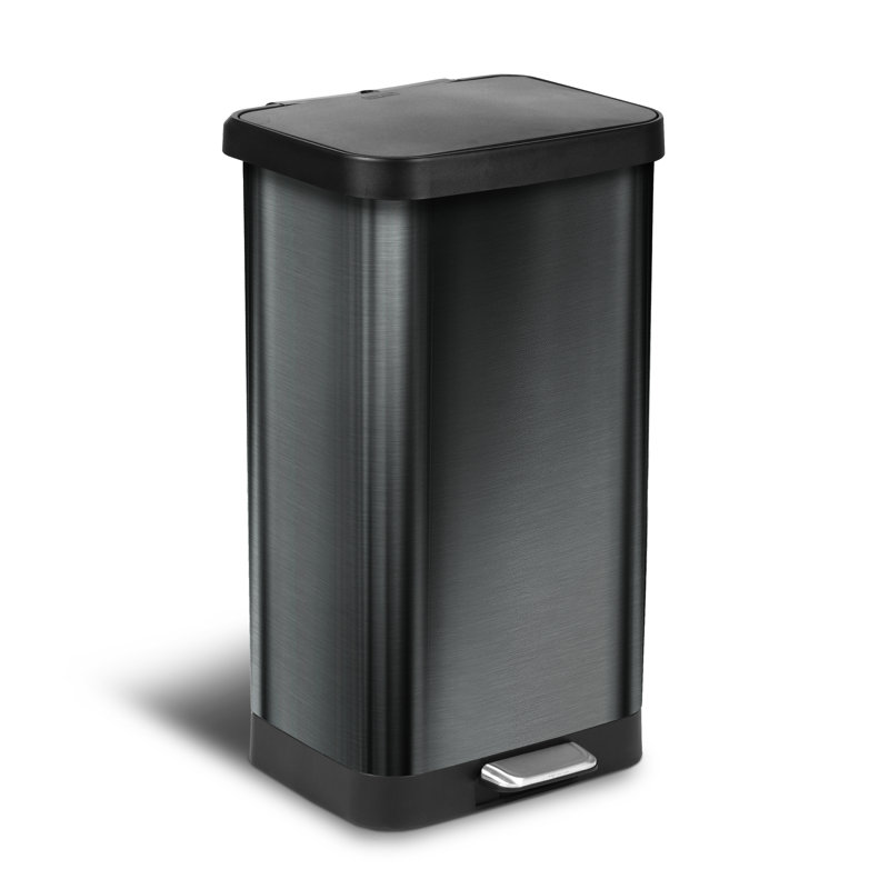 GLAD™ Pewter Stainless Steel Step Trash Can, 20 Gallons