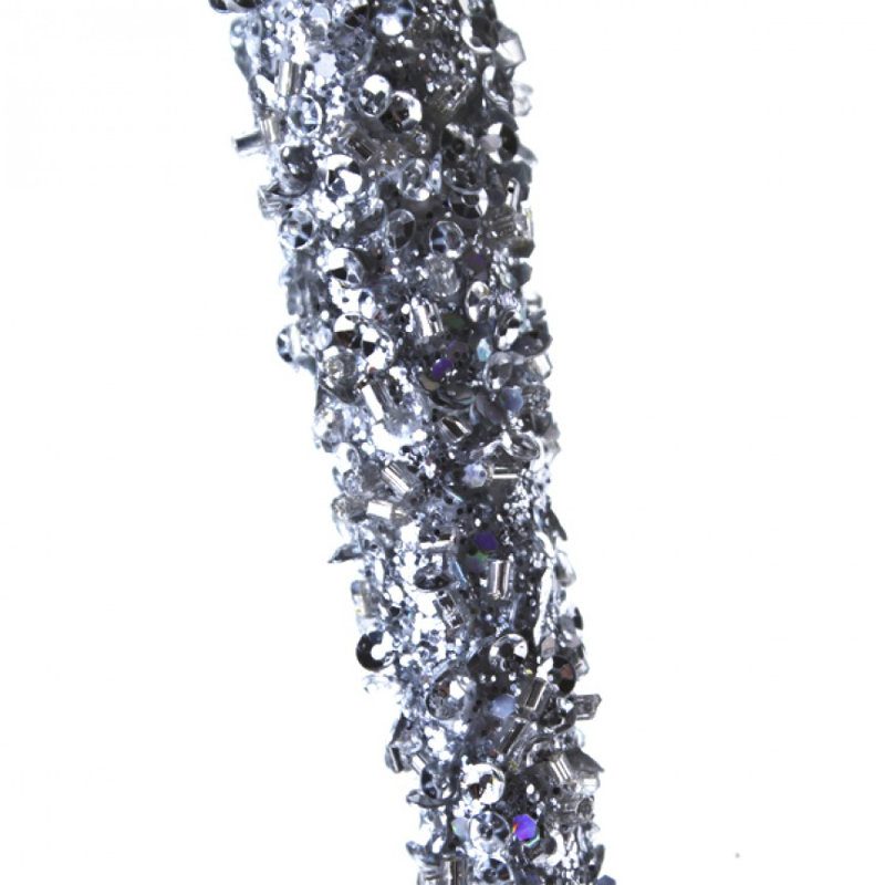 Finial Ornament, Silver, 60cm H x 5cm W x 5cm D