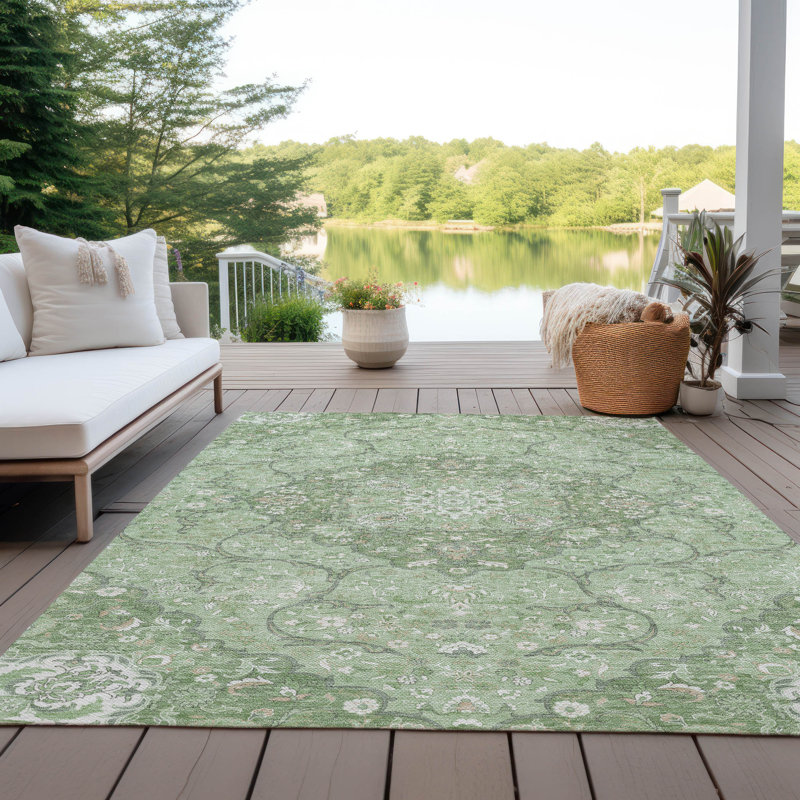 Tapis intérieur / extérieur vert Braeor, 8' x 10'