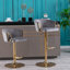 Tabourets de bar, avec repose-pieds chromé et base pivotante à hauteur réglable en velours mécanique et tabouret de bar simple Golden Leg