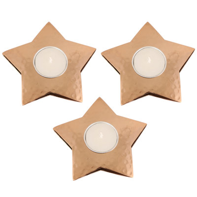 3 Piece Metal Tabletop Tealight Holder Set