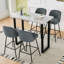 Padded Fabric Upholstered Bar Stools with Footrest Spring Cushion -1988954659