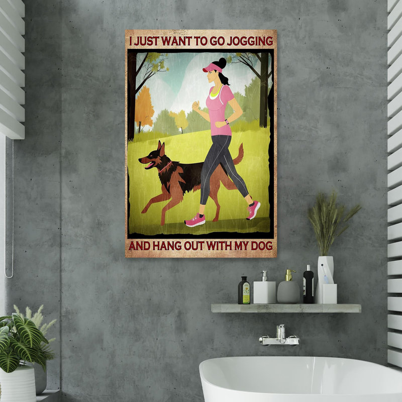 «I Just Want To Go Jogging», reproduction d'art graphique sur toile tendue, L 11 po x H 14 po