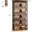 Bibliothèque à 6 niveaux de style moderne, en métal et bois, motif en X, amplement d'espace pour les dossiers, fabrication en bois spacieuse de 31,28 pouces de profondeur, chaque tablette peut supporter 50 livres, hauteur de 70,33 pouces