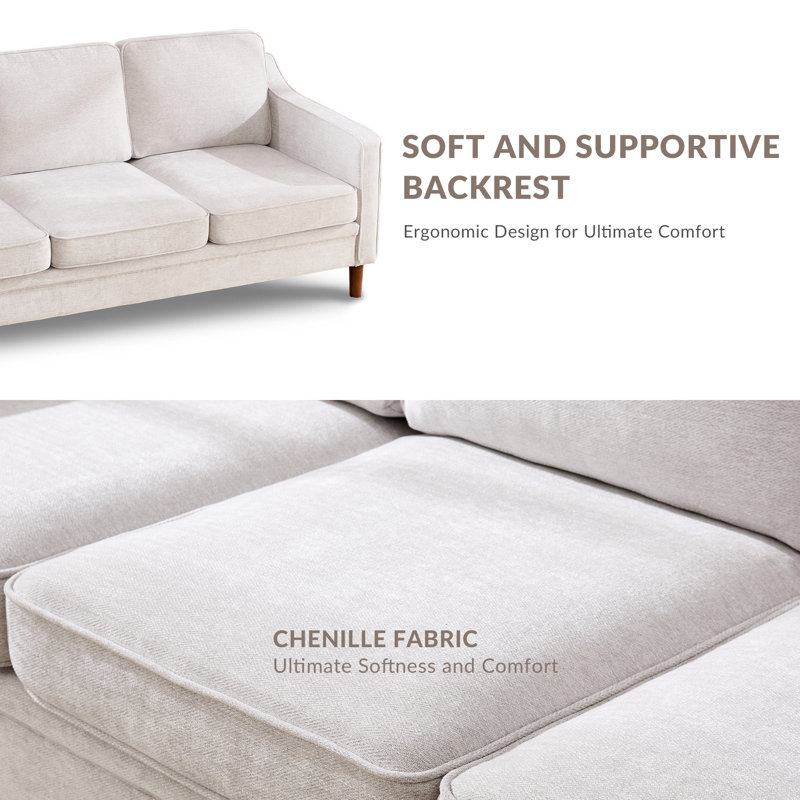 Azriah Upholstered 80.31'' Sofa, Silver Gray Performance Chenille