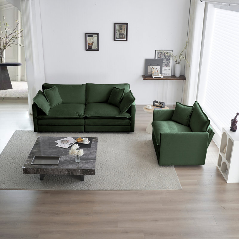 Ensemble de causeuse et de chaises 2 places Modern, ensemble de fauteuils et causeuse 2 pièces, canapé en chenille 2 pièces