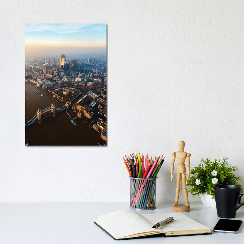 Tower Bridge And The City Of London by Matteo Colombo - Wrapped Canvas Print, 20.32 cm H x 30.48 cm W