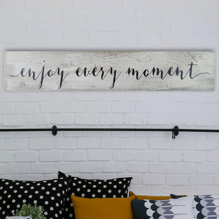 Enjoy Every Moment by Michele - Textual Art Print on Wood