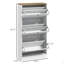 Armoire de rangement pour chaussures étroite avec 3 tiroirs rabattables et tablettes réglables, range-chaussures
