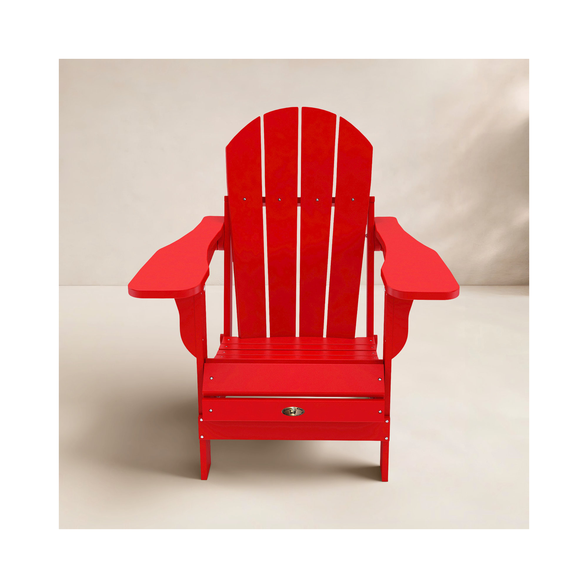 Berngar Foldable Outdoor Adirondack Chair, Red