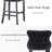 Velvet Upholstered Wing-Back Solid Wood Bar Stools  (Set of 2)-1449036700