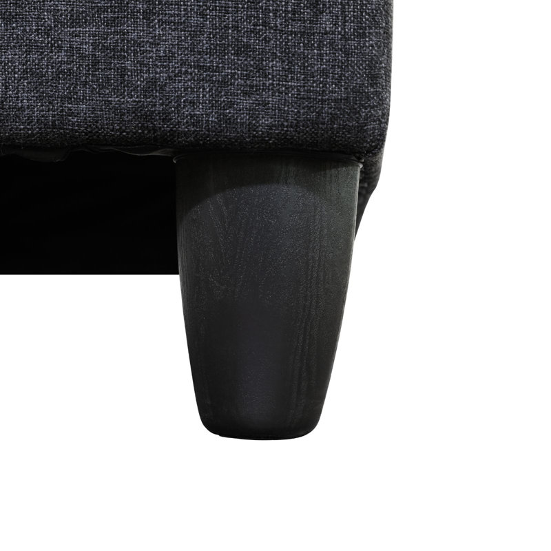 Cassie 97" Wide Sofa & Chaise, Black Linen Blend, Right Hand Facing